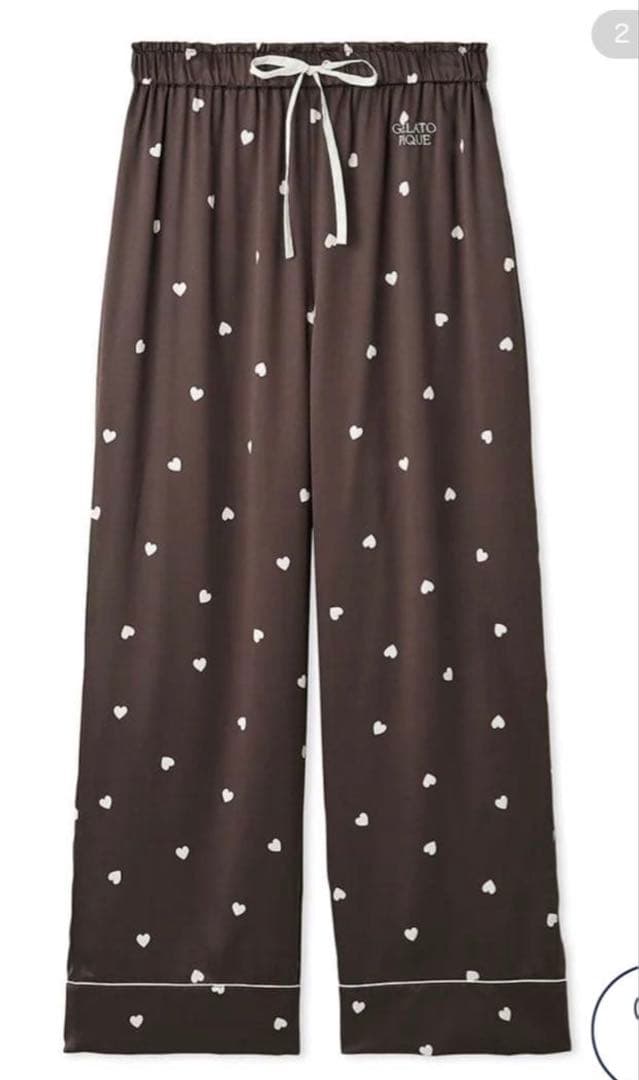 ジェラートピケ 2025年Valentine ハート柄サテンシャツ＆ロングパンツ