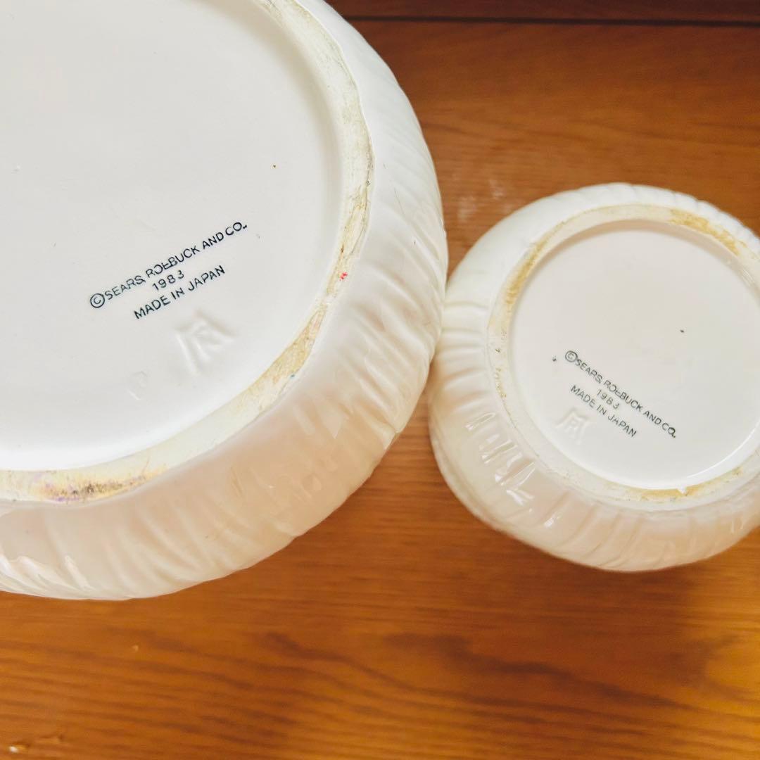 【SEARS】シアーズ きのこキャニスター セット　ヴィンテージ 陶器　70年代