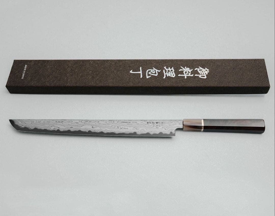 中川悟志x 直人明神　ダマスカス青一鋼　先丸柳刃　330