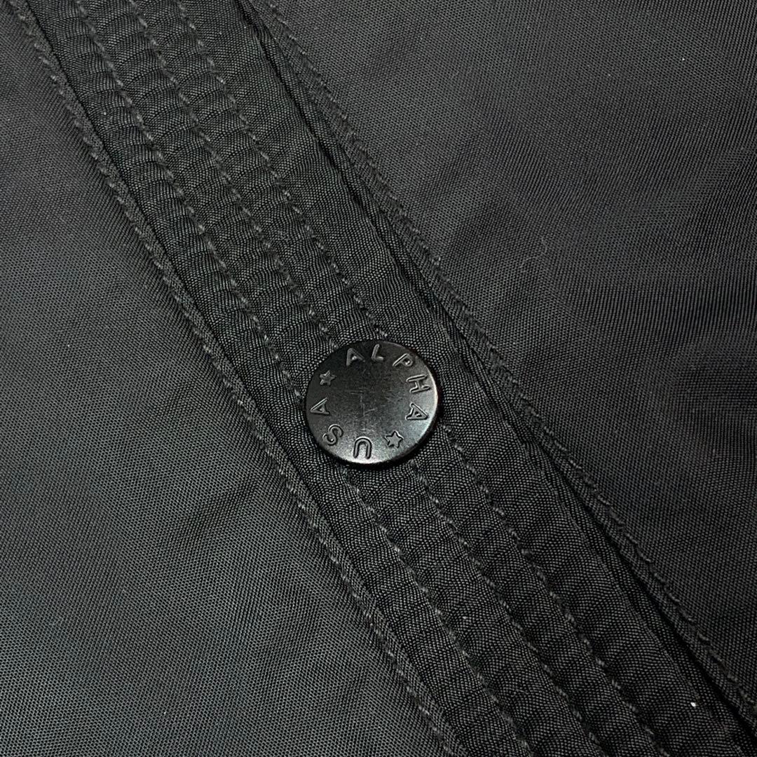 アルファ フライトジャケット MA-1 キルティング 中綿 フード脱着可 黒