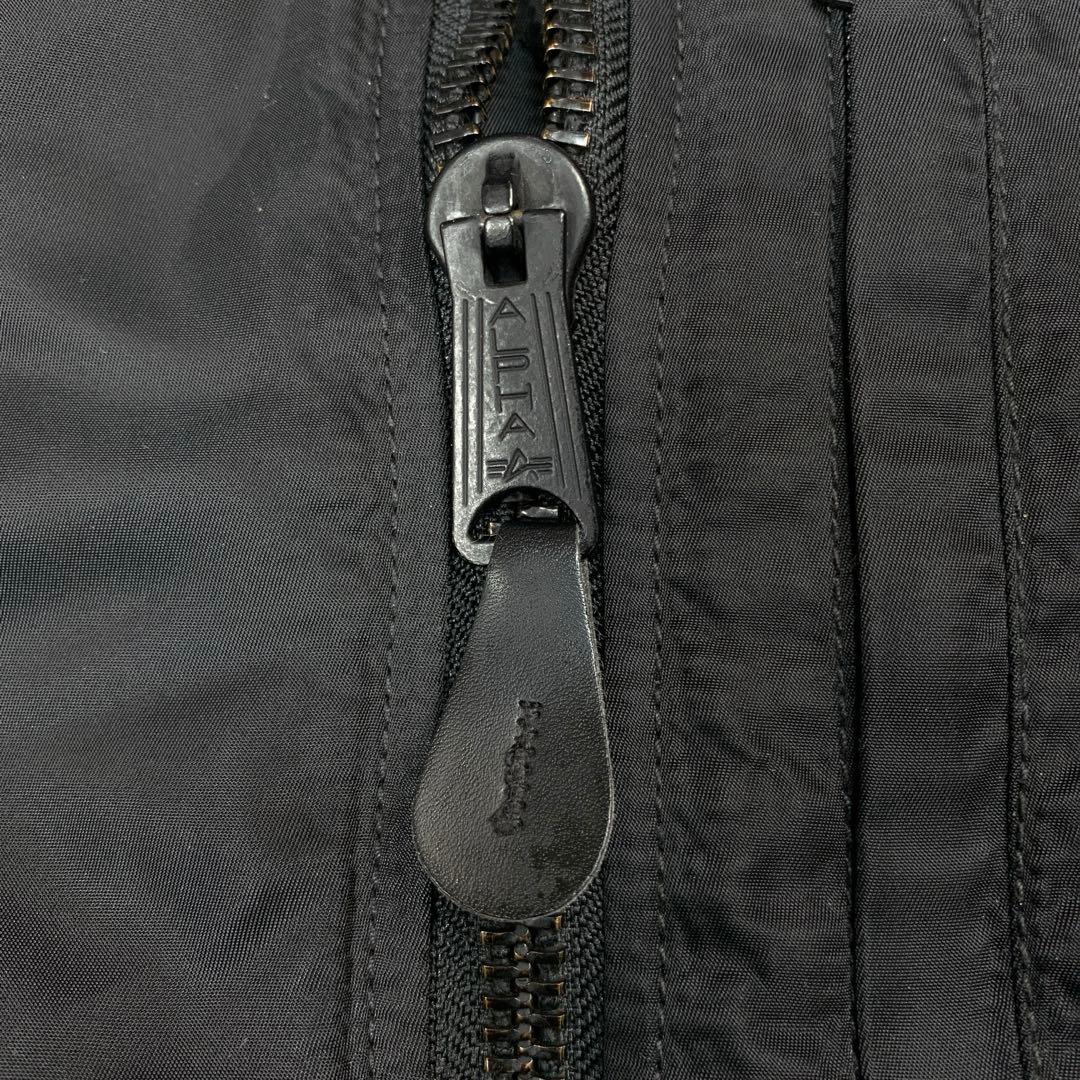 アルファ フライトジャケット MA-1 キルティング 中綿 フード脱着可 黒