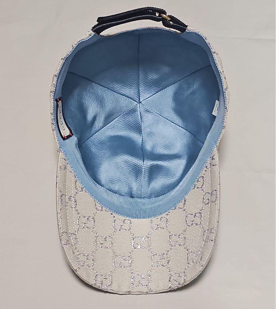 GUCCI キャップ ホワイト GGラメ M