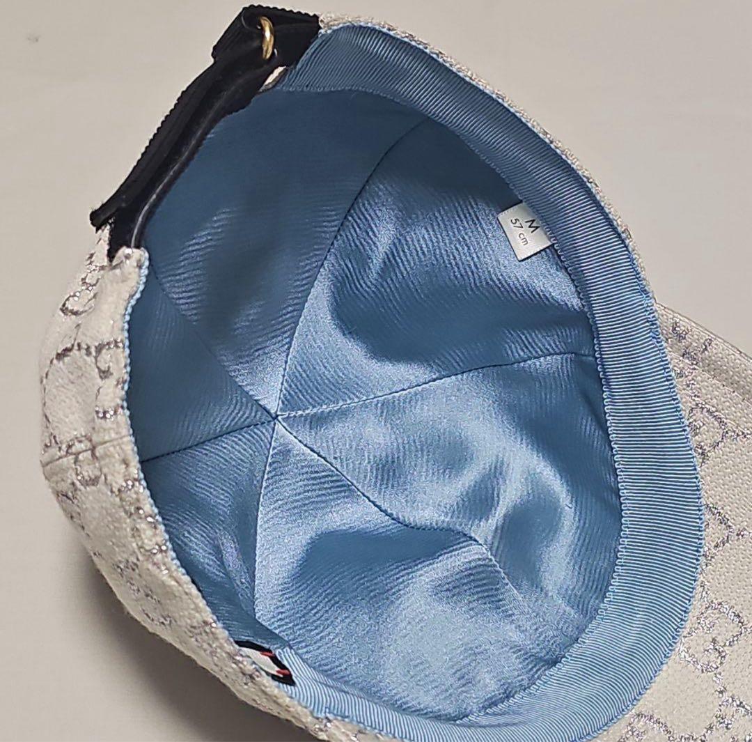 GUCCI キャップ ホワイト GGラメ M