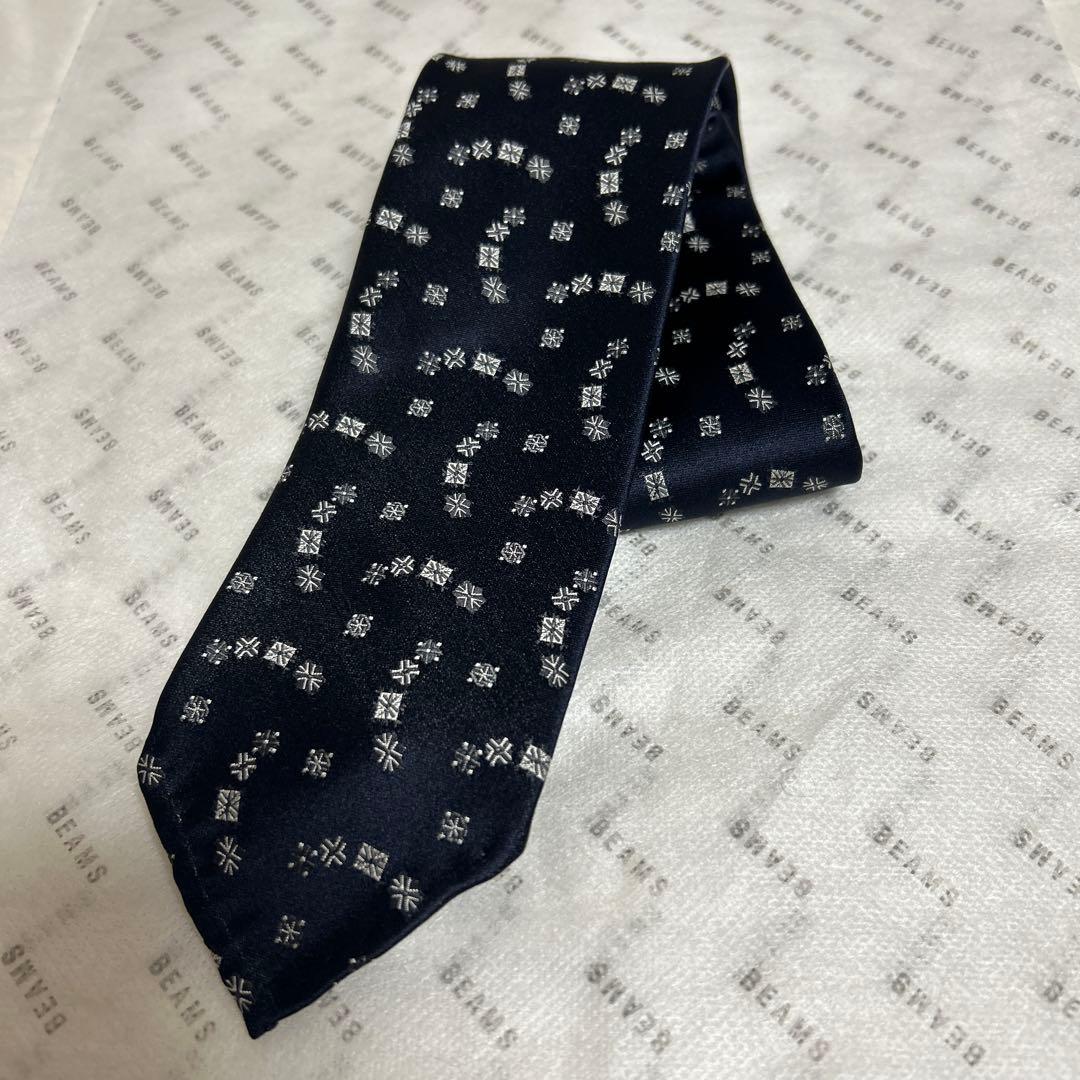 【値下✴︎極美品】Atto Vannucci／アットヴァンヌッチ ネイビー小紋タイ