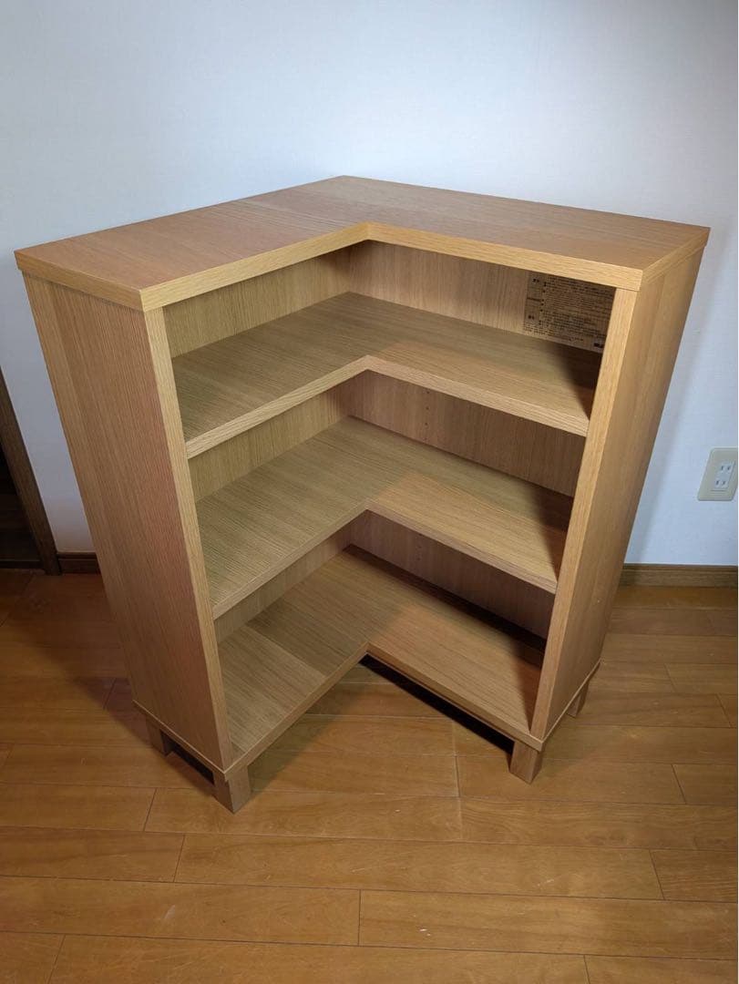■送料込■無印良品 木製薄型ラックコーナー用小 奥行22cm 本棚 棚
