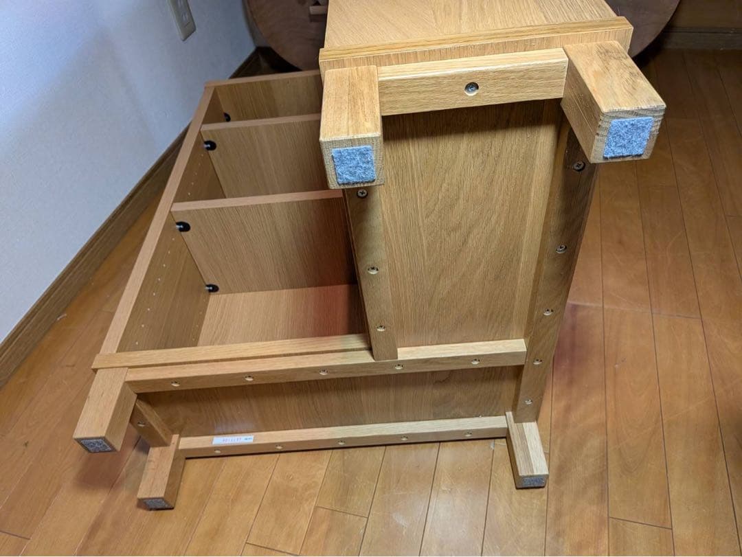 ■送料込■無印良品 木製薄型ラックコーナー用小 奥行22cm 本棚 棚