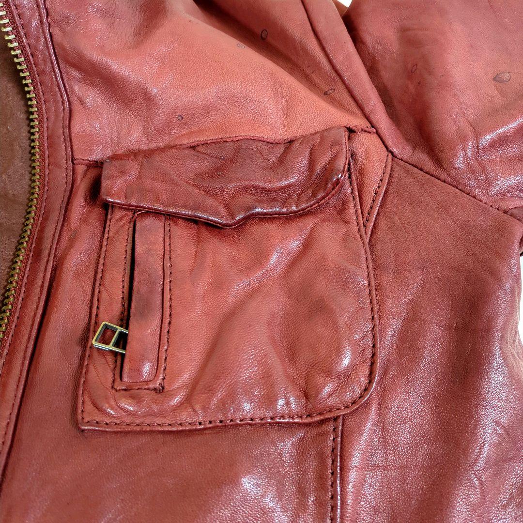 Johnbull レザージャケット MA-1 ラムレザー M ダメージ加工