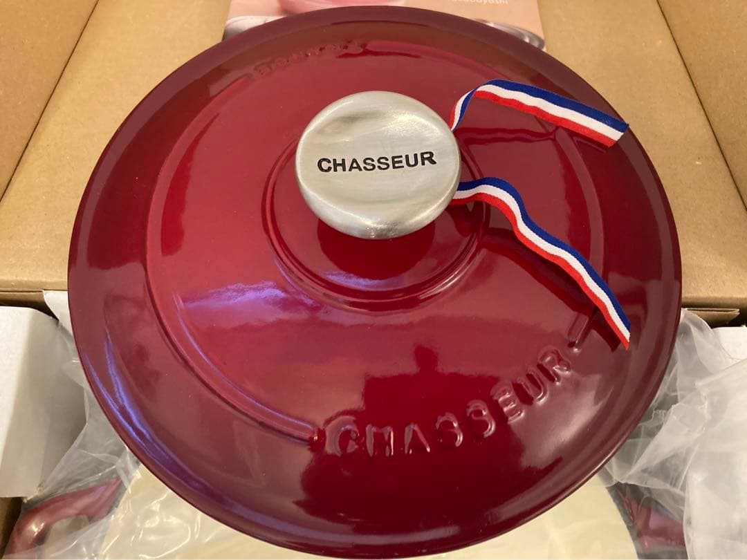 【新品未使用】CHASSEUR ホーロー鍋 赤 直径20cm