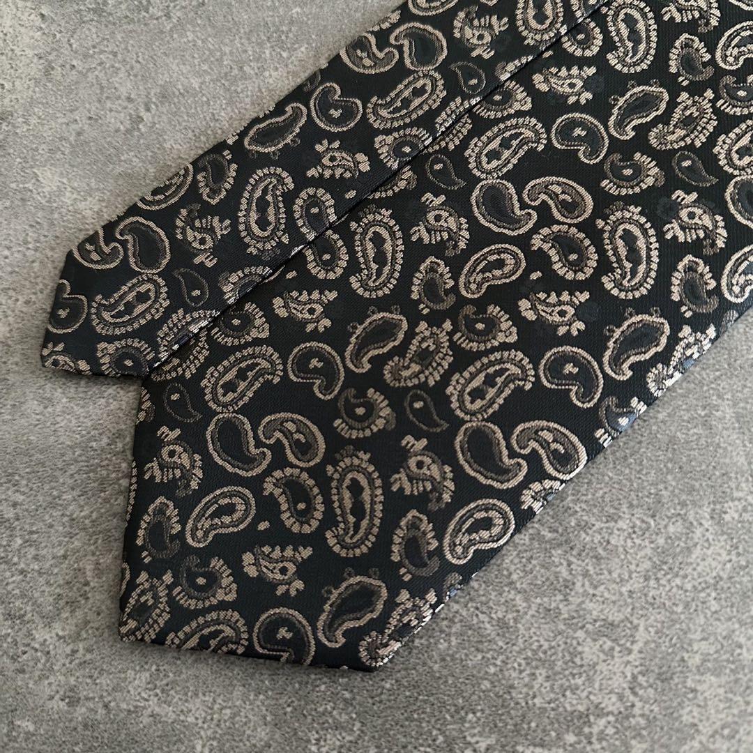 【超美品】ETRO エトロ　ペイズリー　ネクタイ　ブラック
