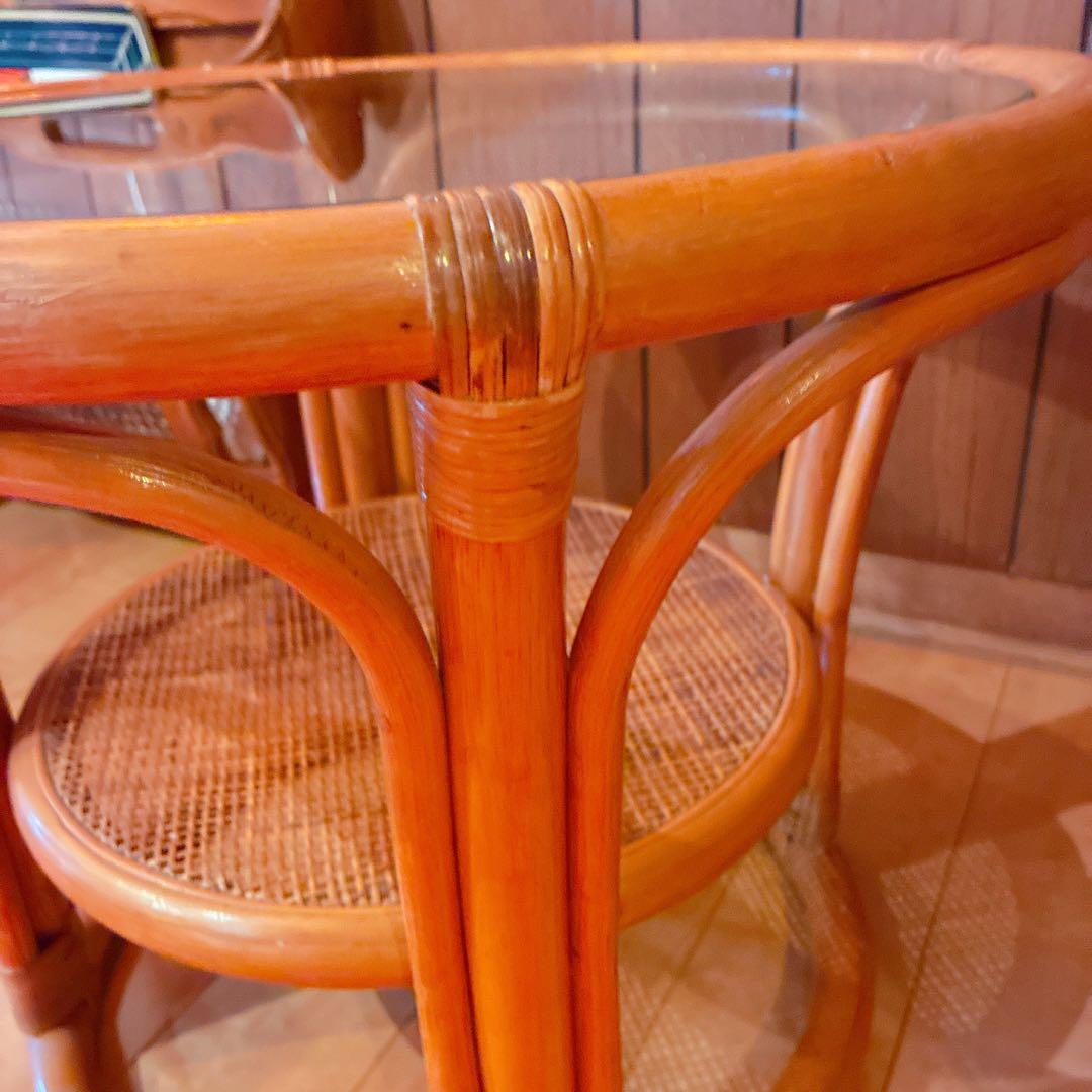 ラタン　テーブル　ヴィンテージ 籐 ジャパニーズモダン ナチュラル