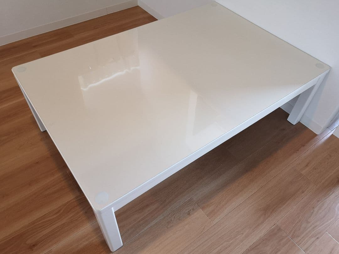 ハイグロスホワイト こたつテーブル 120✕80