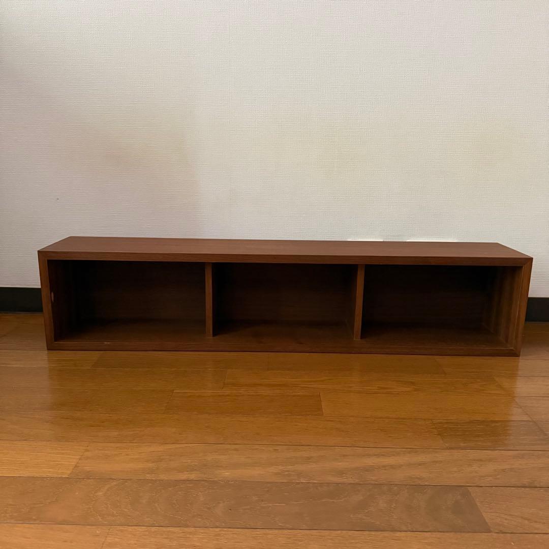 無印良品 壁につけられる家具 箱 ウォールナット 3マス 2マス×2