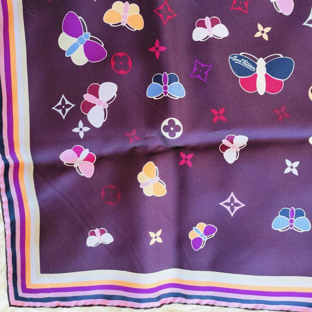 Louis Vuitton 蝶デザイン シルクスカーフ
