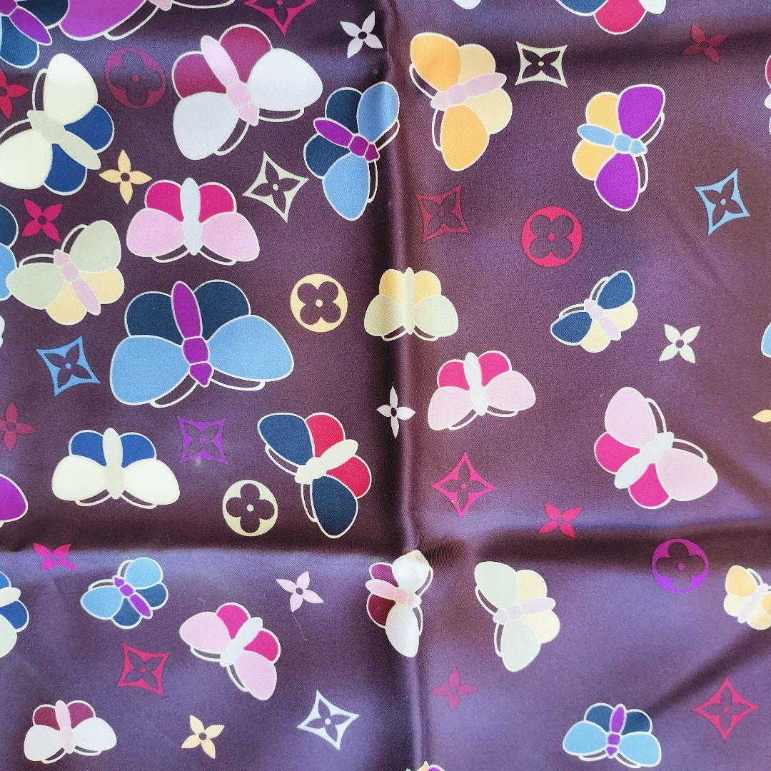 Louis Vuitton 蝶デザイン シルクスカーフ