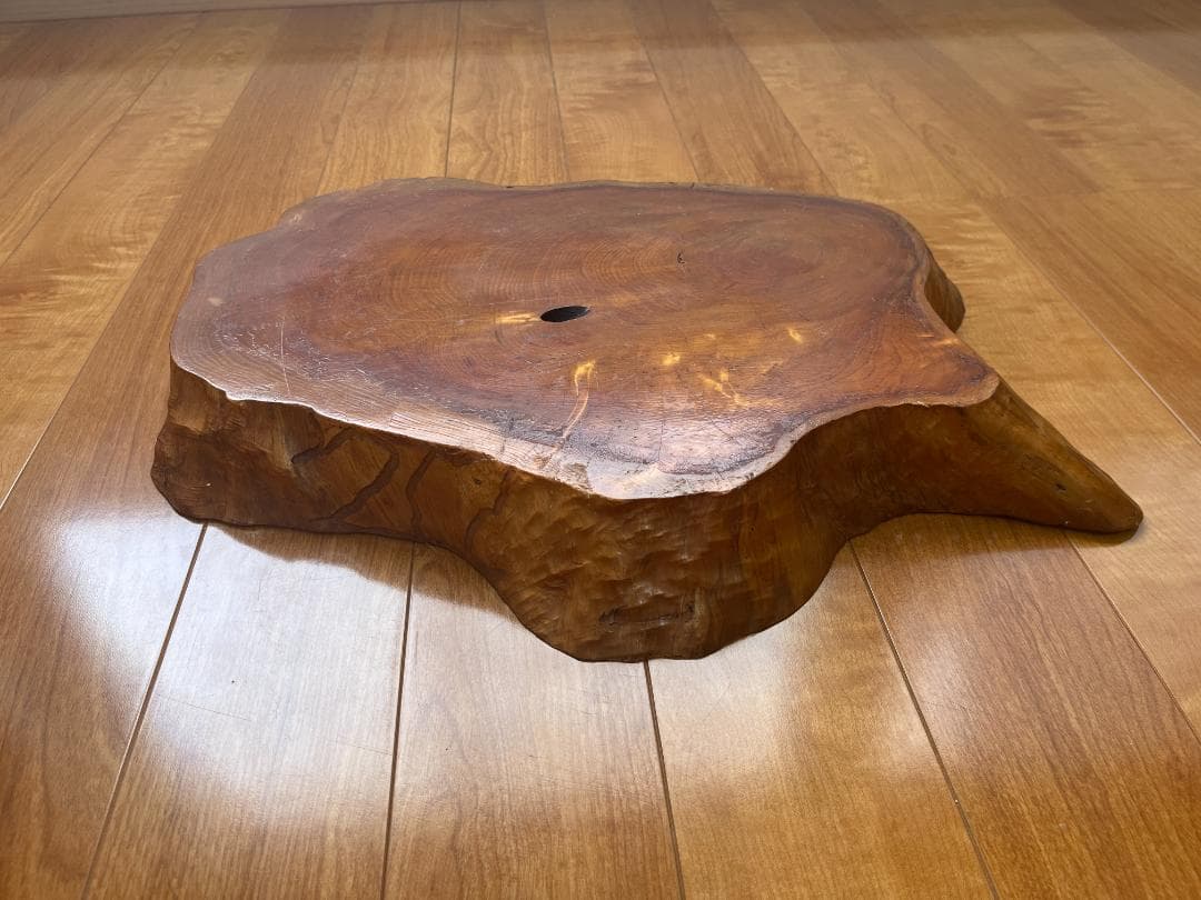 【天然一枚板】飾り台 盆栽台 花瓶台 座卓 大型【光沢仕上げ】