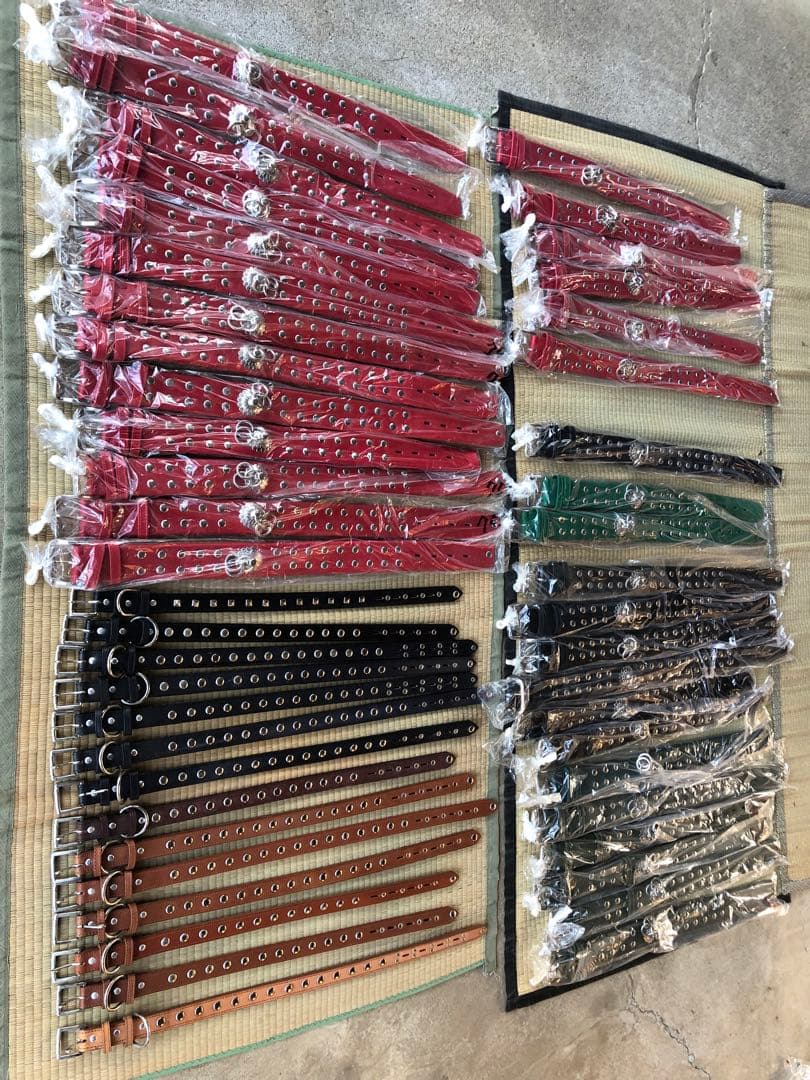 本革製スタッズ付　犬用首輪　渋い首輪　48本セット