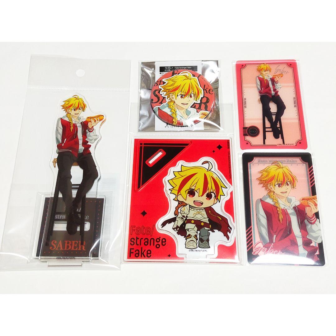 5点 Fate strange Fake cafe セイバー 缶バッジ アクスタ