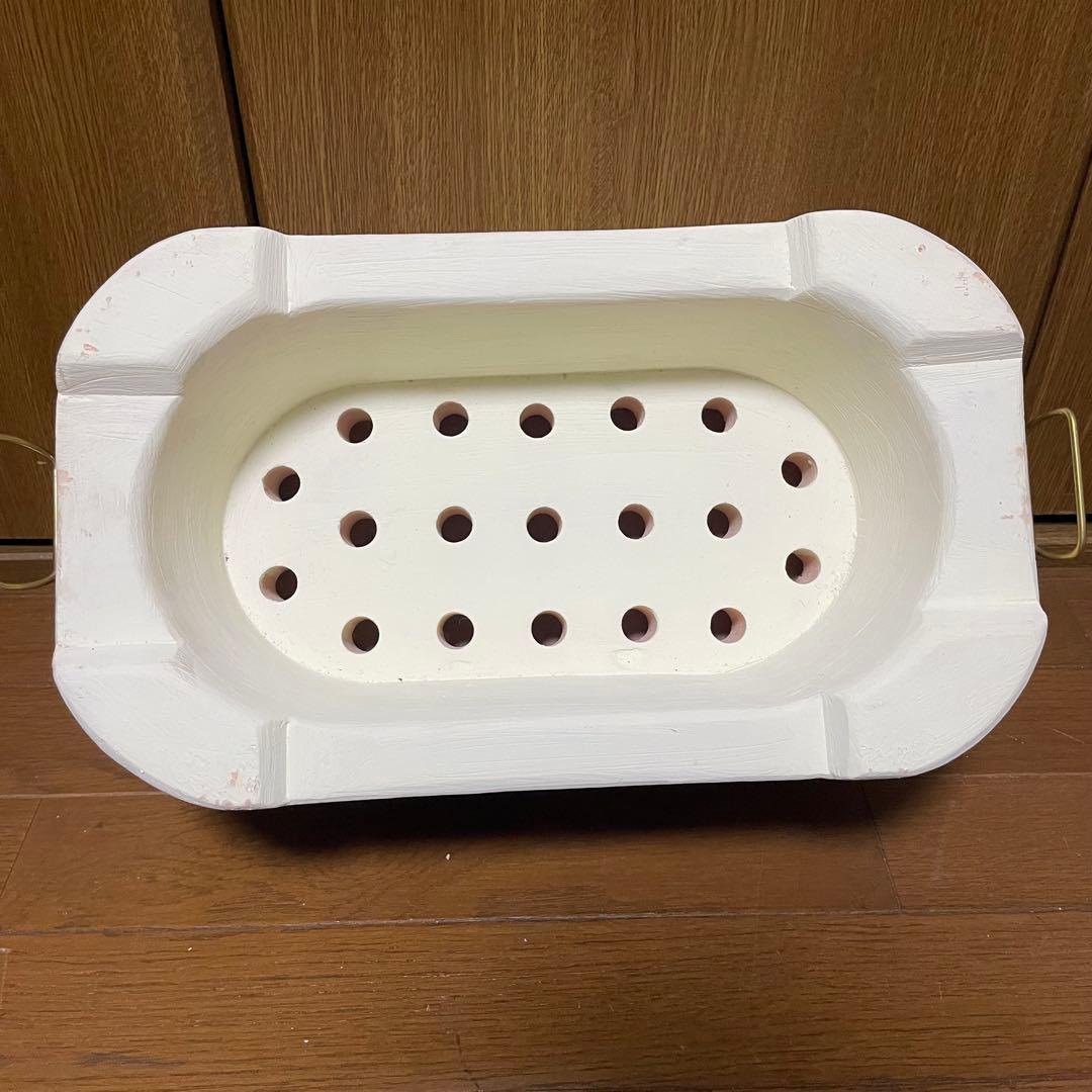 【未使用】丸和工業 能登天然岩 切り出しコンロ 小判七輪 珪藻土 真鍮巻