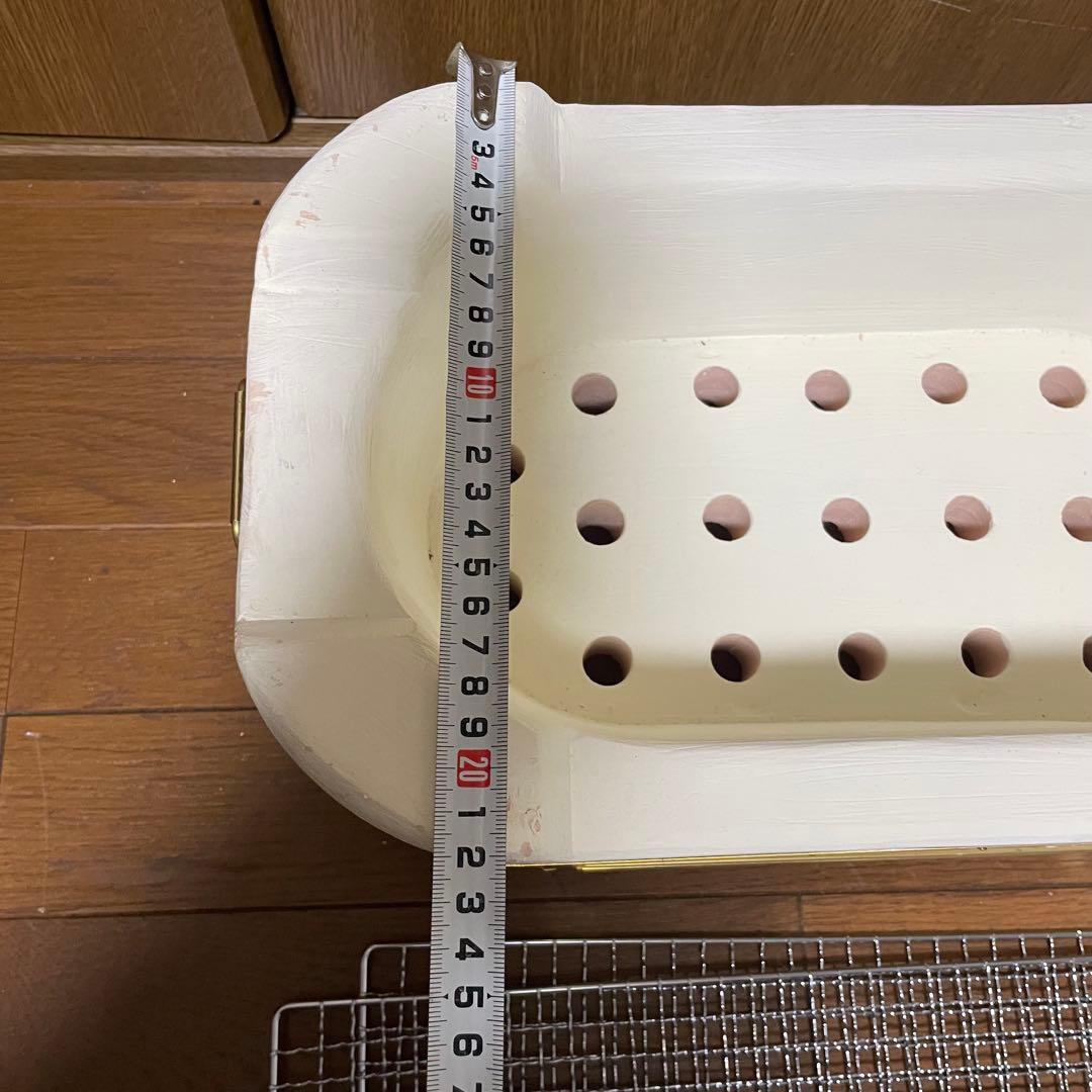 【未使用】丸和工業 能登天然岩 切り出しコンロ 小判七輪 珪藻土 真鍮巻