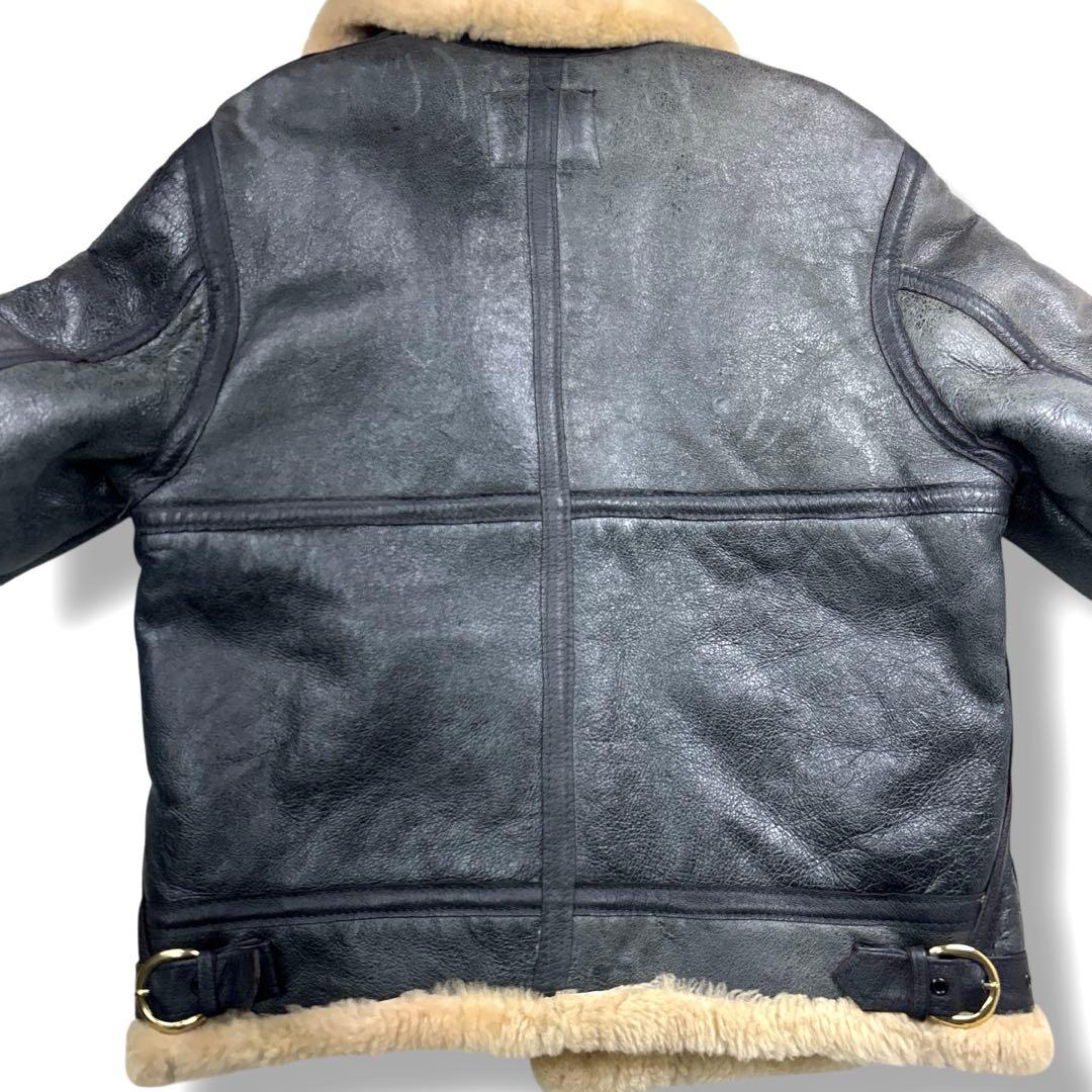 希少 ショット 80s b-3 ムートン フライト ジャケット レザー ボア 黒