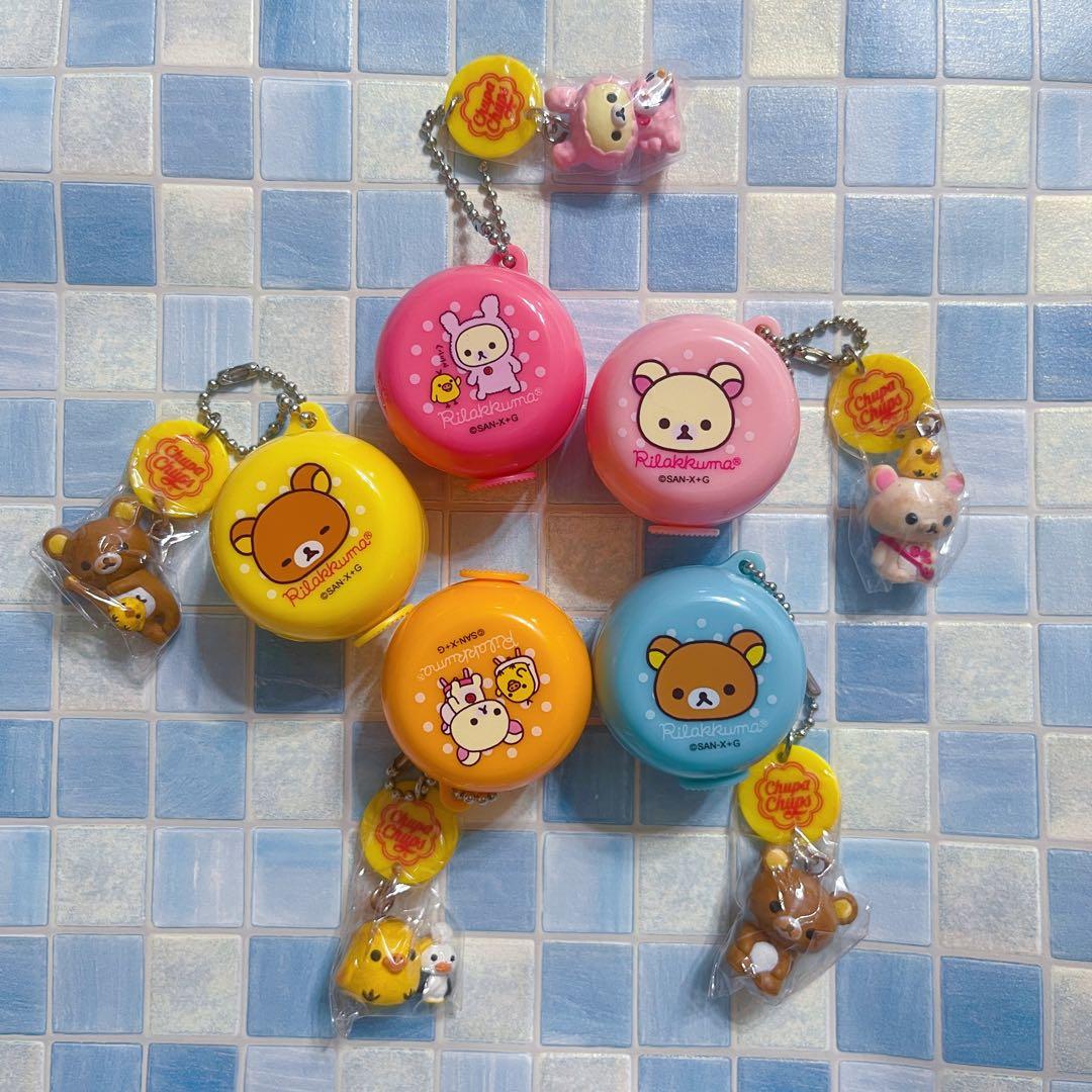 リラックマ　チュッパチャップスケース　ミニフィギュア付き　5点セット