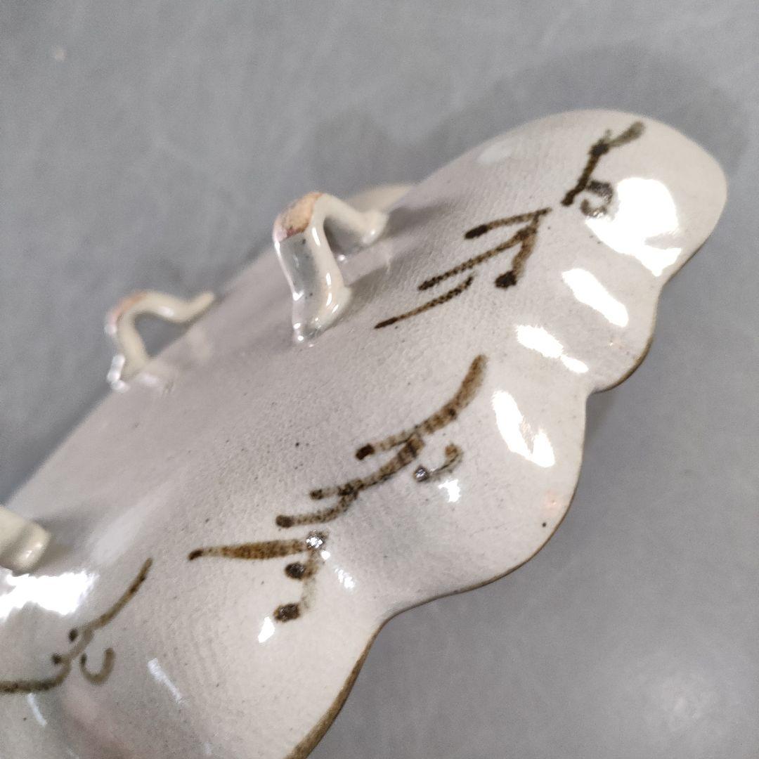 A1316-7/加藤利昇 造/乾山写菊文向附5客/飾皿/菓子皿/盛皿/懐石道具/