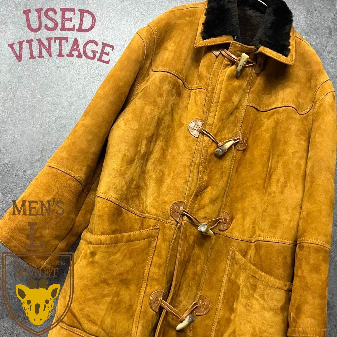 ☆ユーロ古着☆vintage【ムートン レザー スエード コート】メンズL