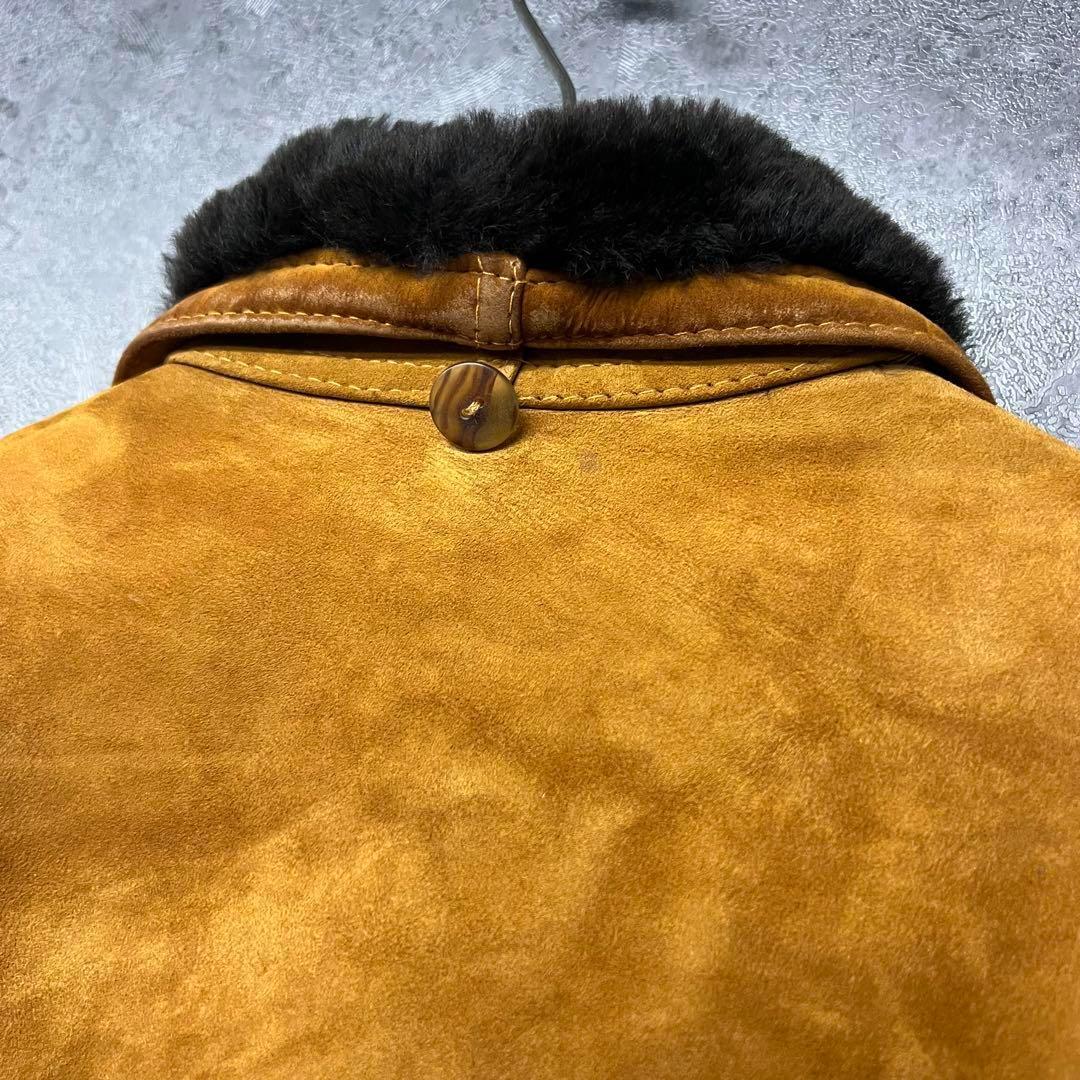 ☆ユーロ古着☆vintage【ムートン レザー スエード コート】メンズL