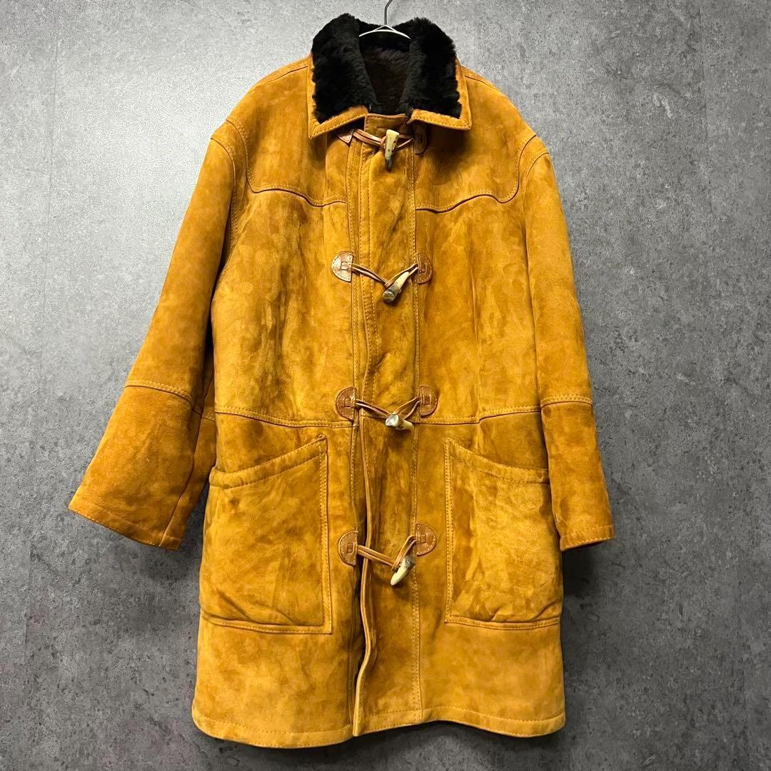 ☆ユーロ古着☆vintage【ムートン レザー スエード コート】メンズL