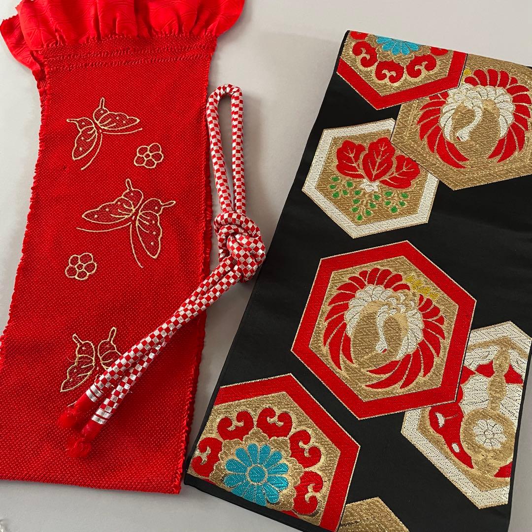 ジュニア　正絹　アンティークお着物セット