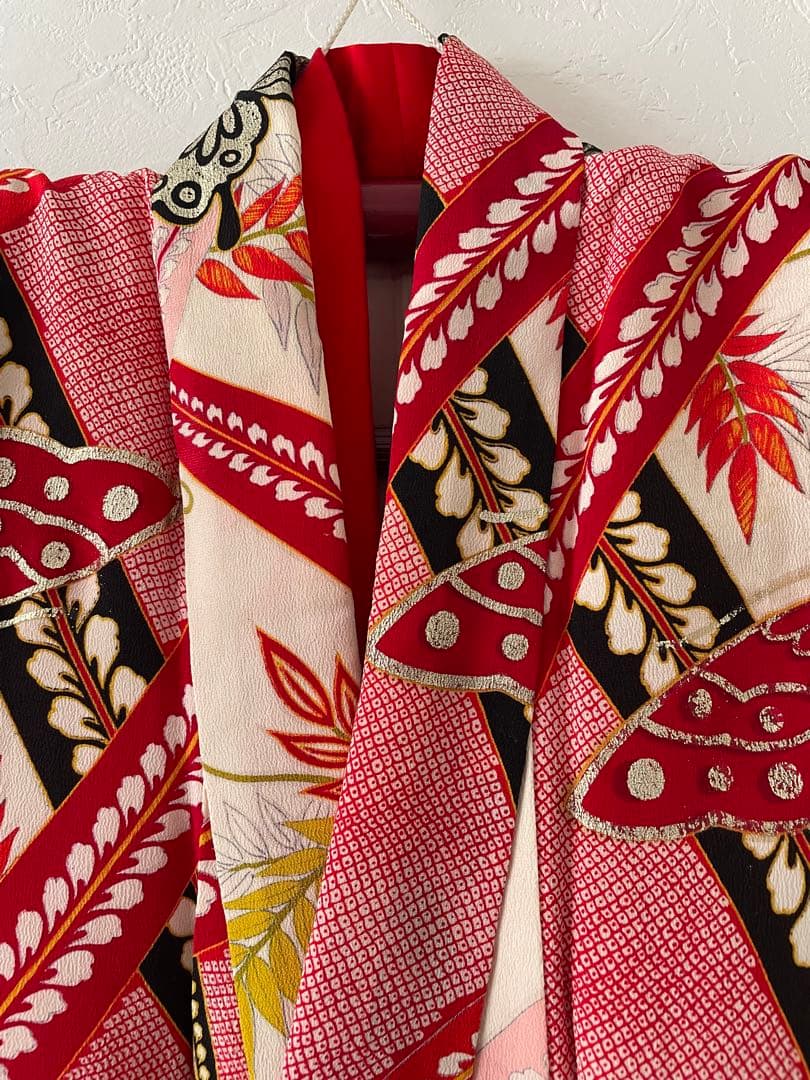 ジュニア　正絹　アンティークお着物セット