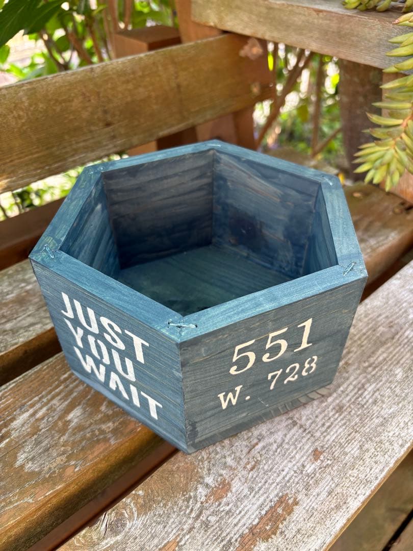 ウッドプランター ４点　６角形　ハンドメイド