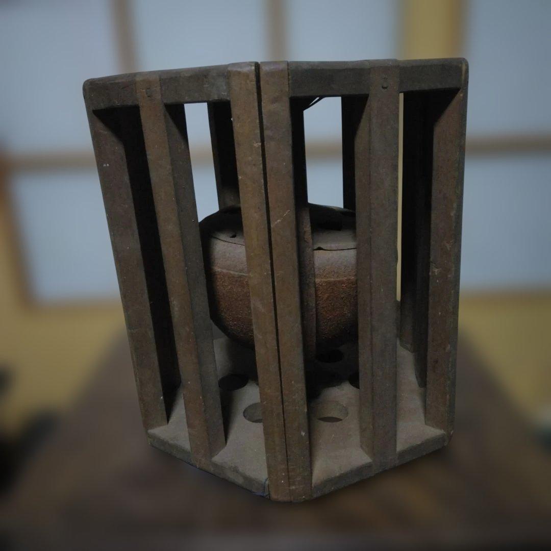 こたつあんか　回転こたつ　豆炭あんか　鋳物鉄器　やぐら炬燵　レトロ　骨董