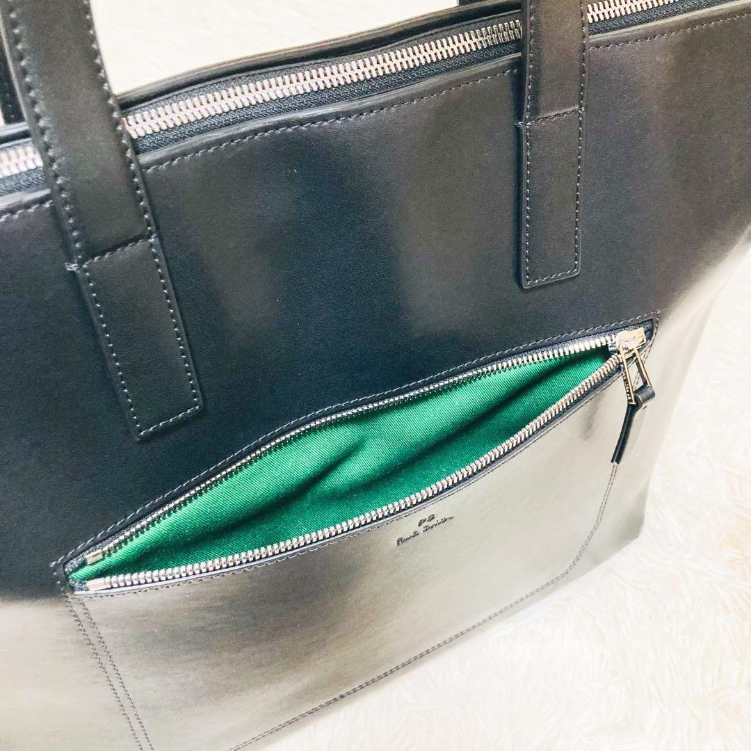 極美品✨ ポールスミス トートバッグ ブラック レザー