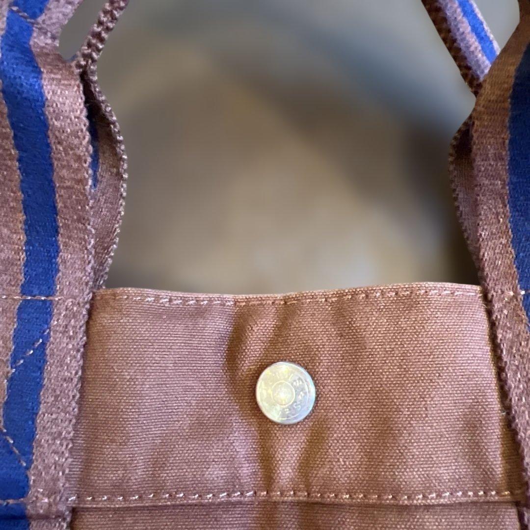 【美品】HERMES エルメス フールトゥMM トートバッグ 茶×ネイビーA4◎