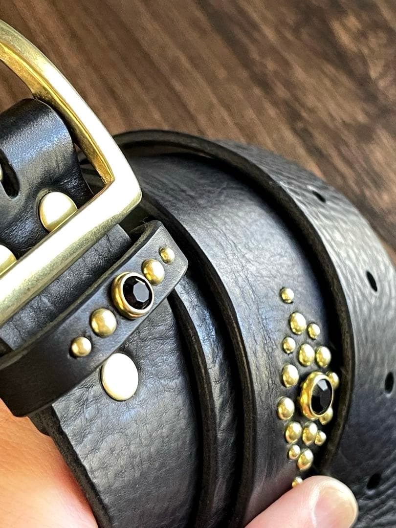 ディッキーズ874専用スタッズベルト　シボ　真鍮　HTC CALEE