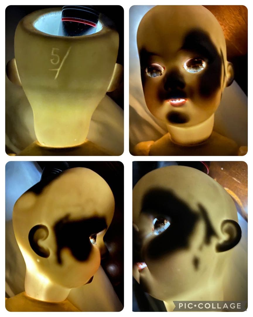 スリープアイ　アンティーク　ビスクドール