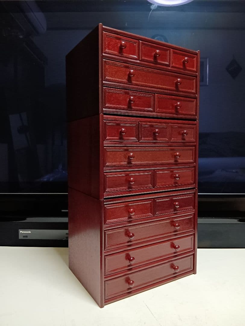 希少　1970's　ローズウッド　仕上げ　３分割式　小引き出し　１７杯　美品