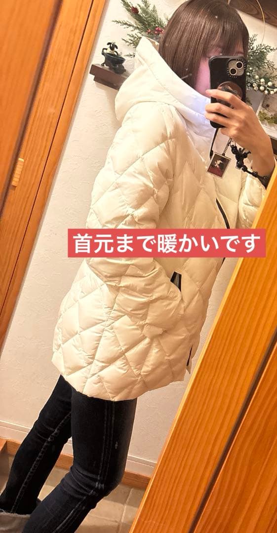 ★おすすめ★seninon ホワイト　フェザー　ダウンコート　ダルファイン