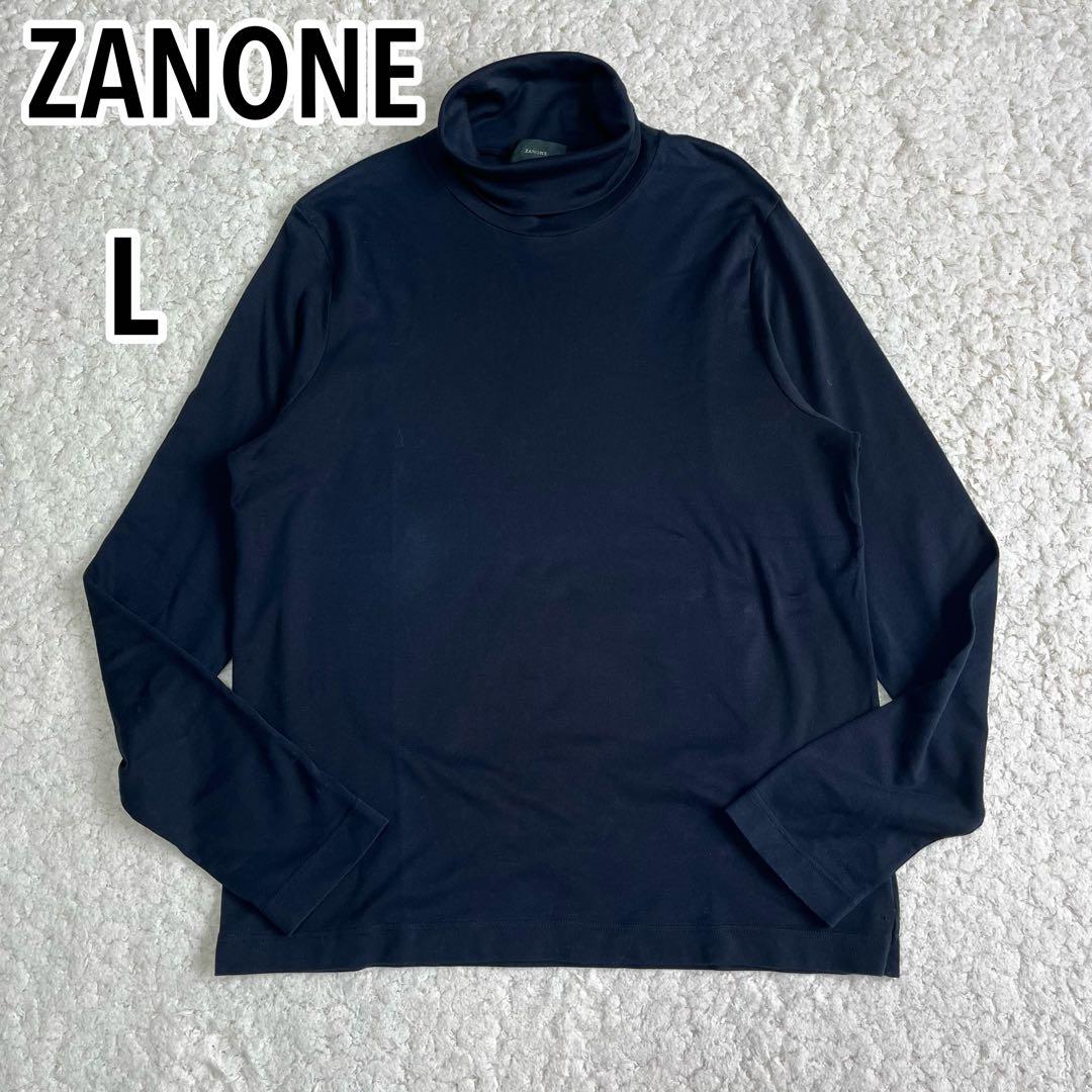 ZANONE イタリア製 タートルネックカットソー 50 ブラック