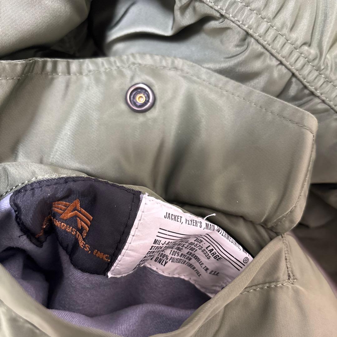 美品　ALPHA MAー1 フライトジャケット　短丈　カーキ