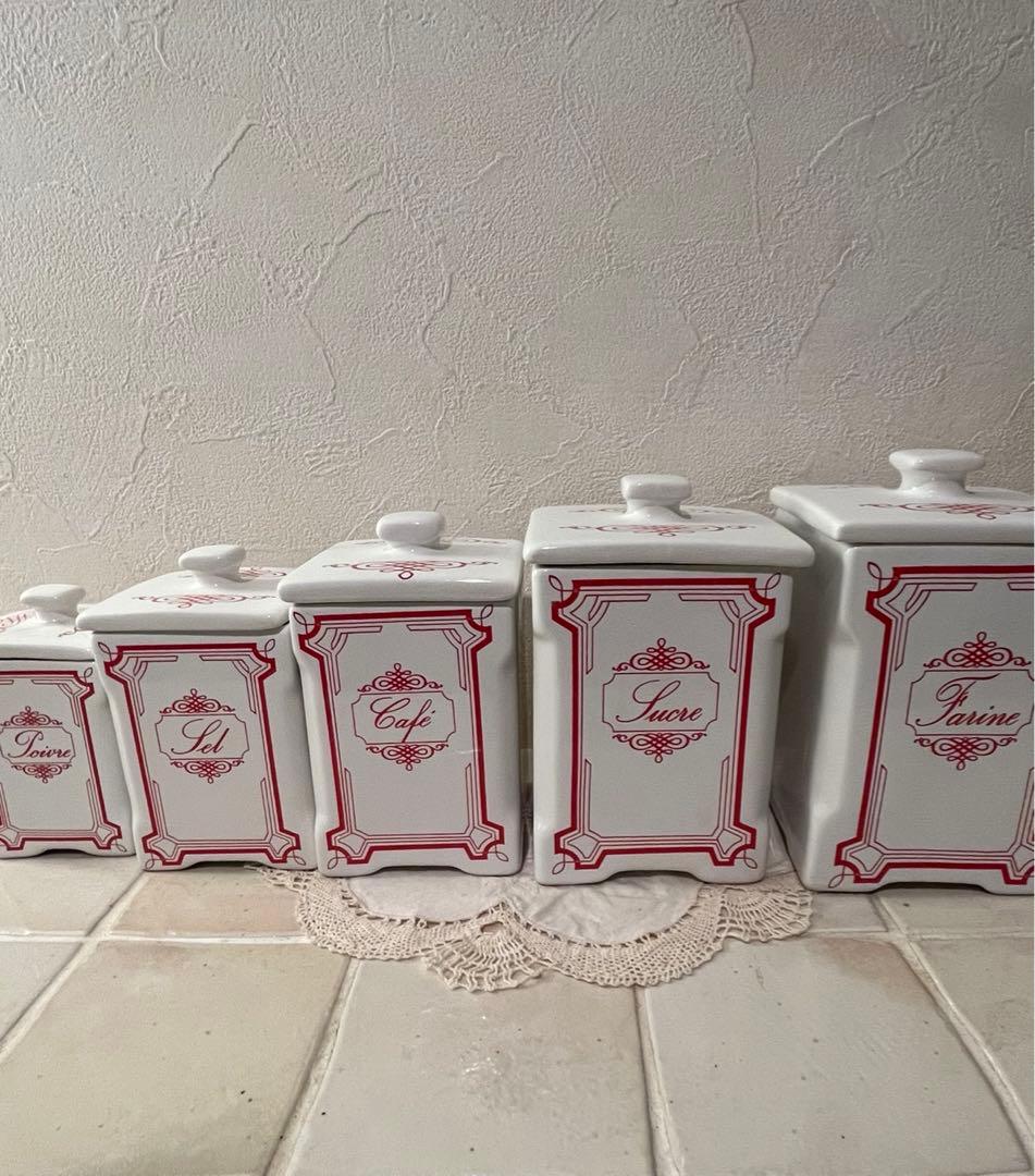 キャニスター5点セット　陶器製
