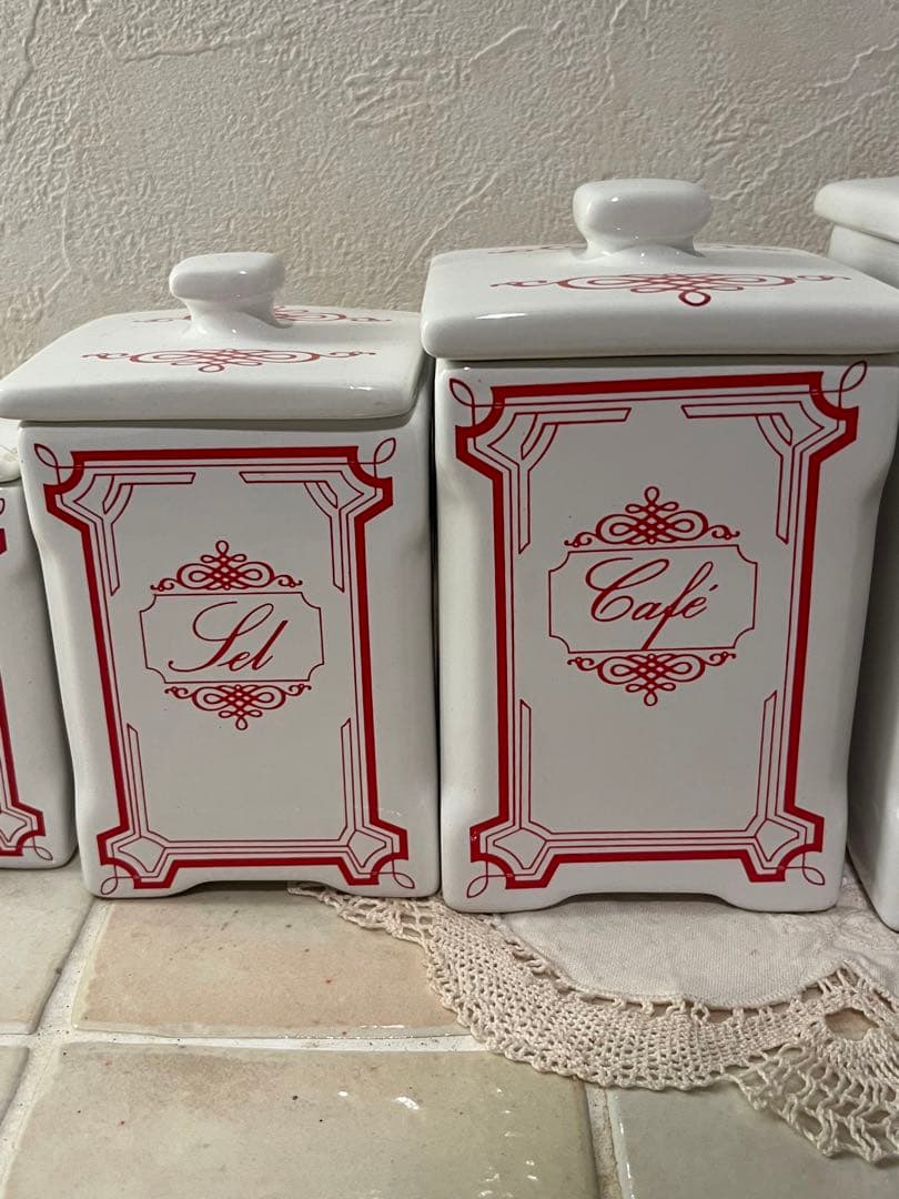 キャニスター5点セット　陶器製