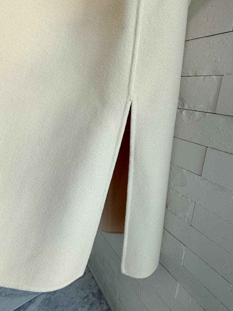 極美品★Drawer/ドゥロワーリバーノーカラコート36