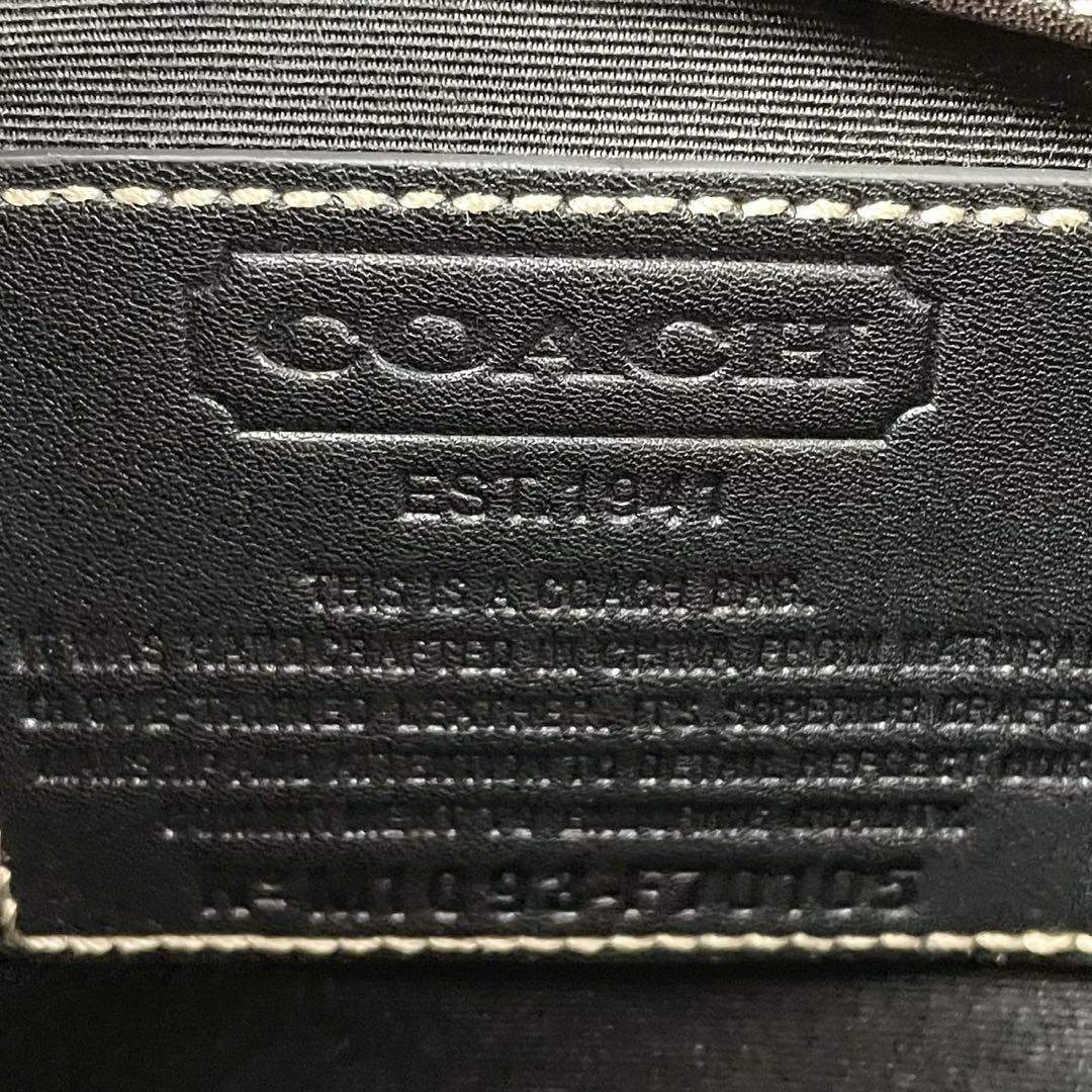 A4可 未使用級 コーチ PVC メッセンジャー チャールズ ベルト ブラウン