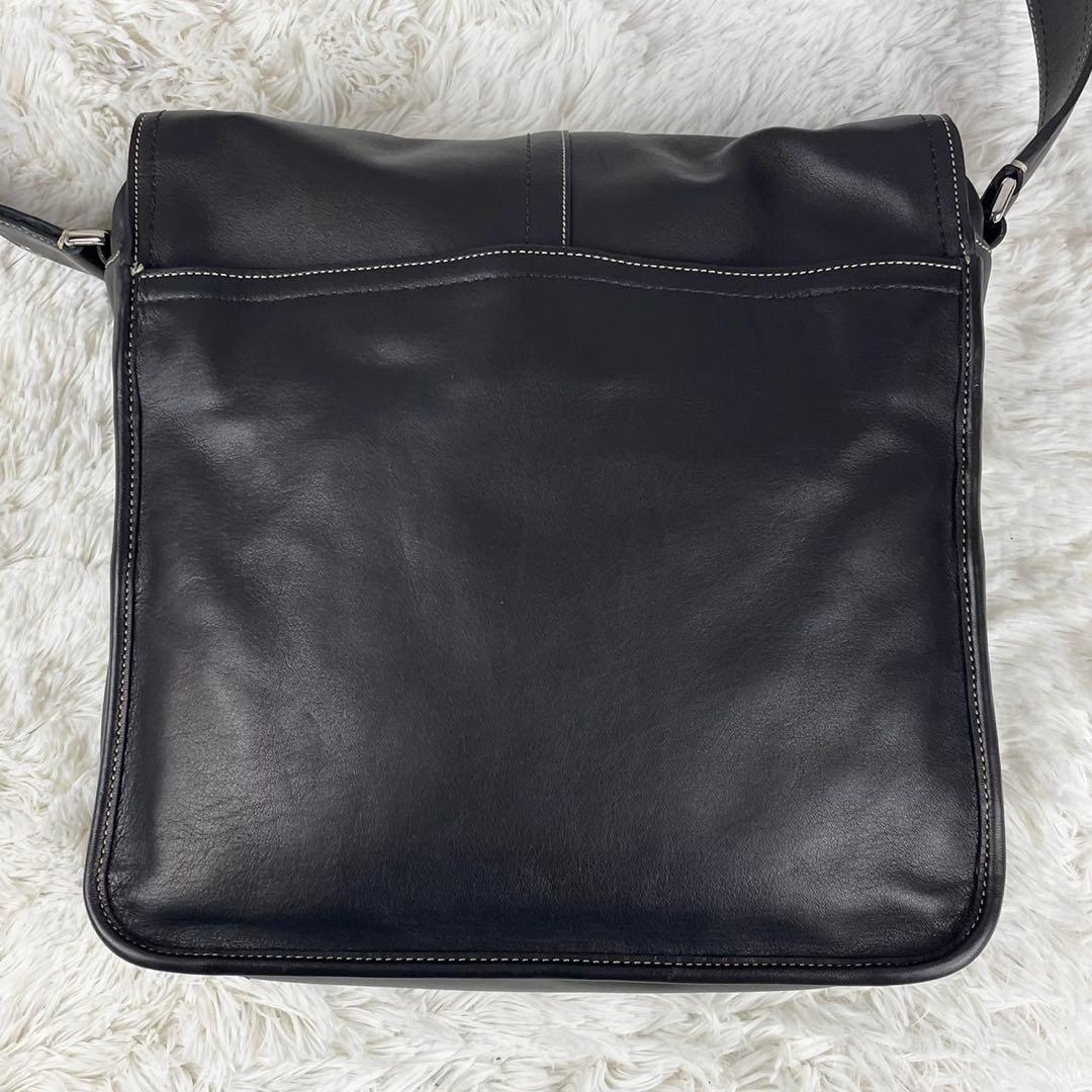 A4可 未使用級 コーチ PVC メッセンジャー チャールズ ベルト ブラウン