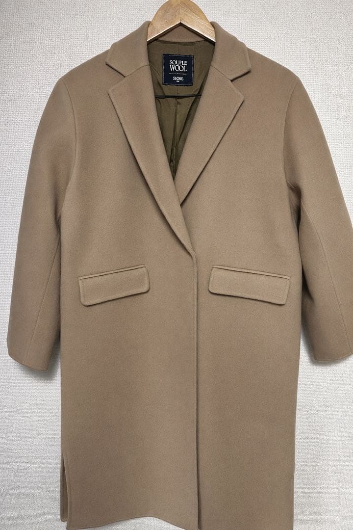 SLOBE IENA souple woolダブルフェイスチェスター キャメル