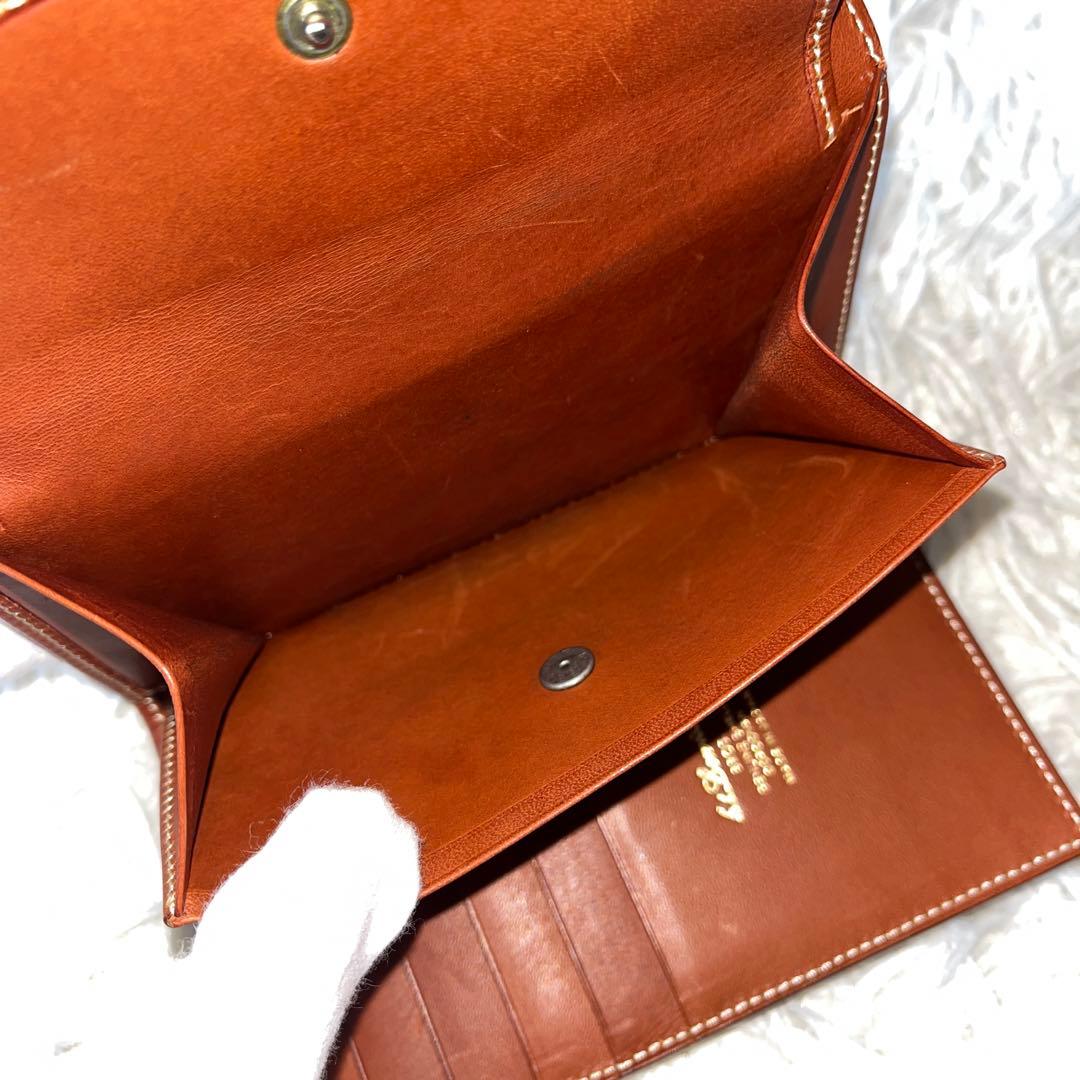 美品✨KTルイストン　三つ折り財布　シェルコードバン　シャンパン　馬革　キャメル