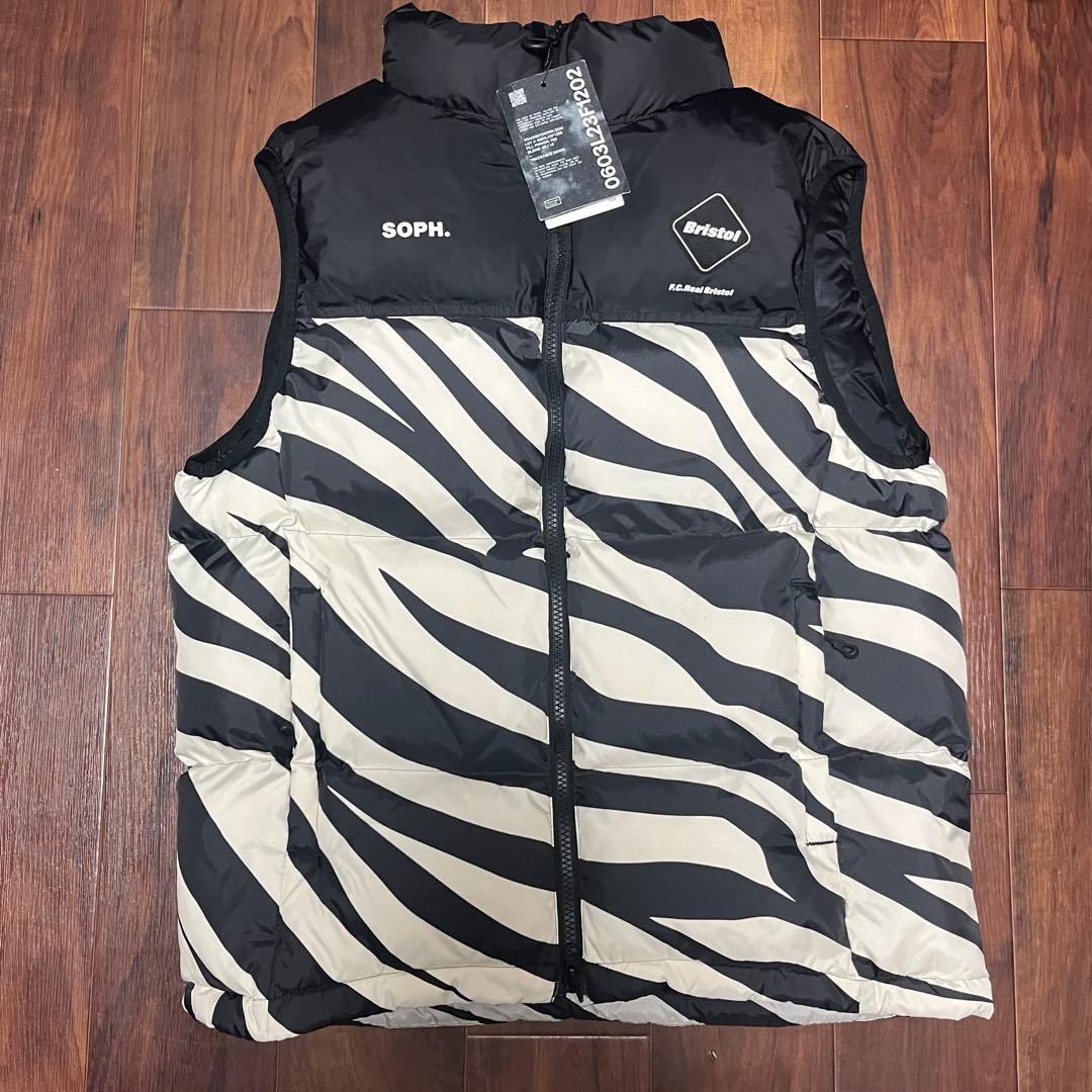 F.C. Real Bristol チョッキ　ダウン　ゼブラ柄　袖なし