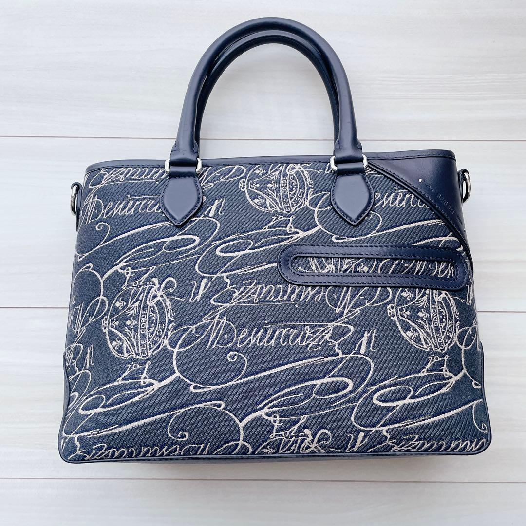 【ベルルッティ】メンズ トゥジュール スクリット アラベスク キャンバス